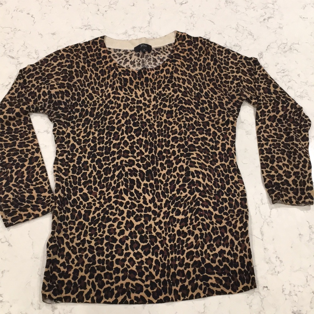 J Crew Tippi Leopard Print Sweater